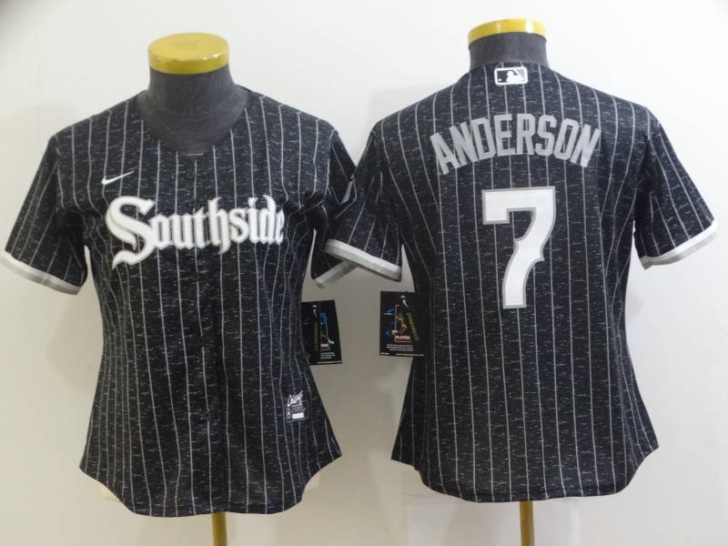 Chicago White Sox #7 ANDERSON Black Women MLB Jersey