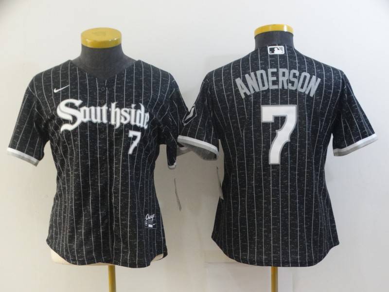 Chicago White Sox #7 ANDERSON Black Women MLB Jersey 02
