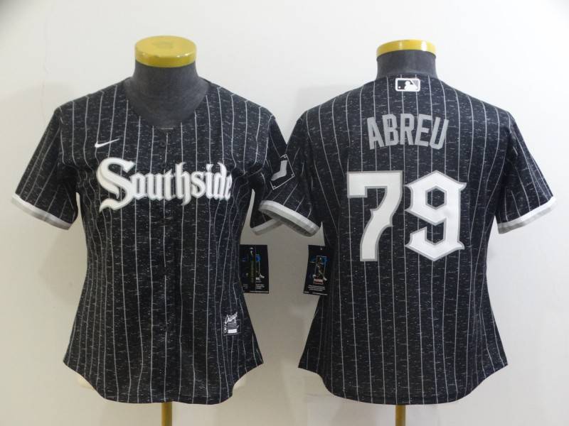 Chicago White Sox #79 ABREU Black Women MLB Jersey