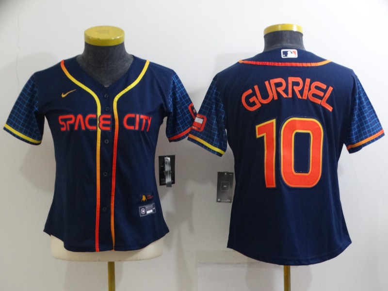 Houston Astros Dark Blue #10 GURRIEL Women MLB Jersey