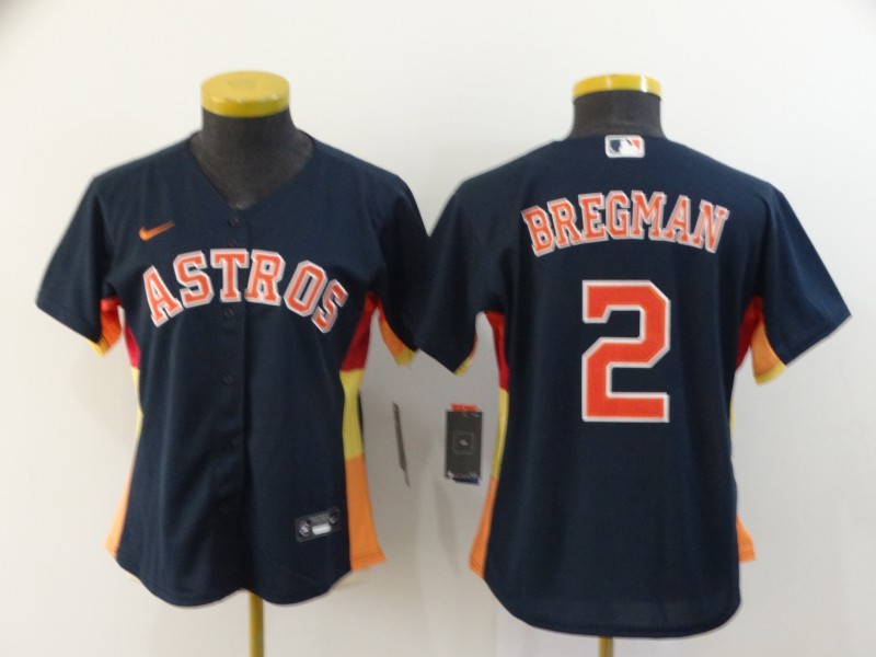 Houston Astros #2 BREGMAN Dark Blue Women MLB Jersey