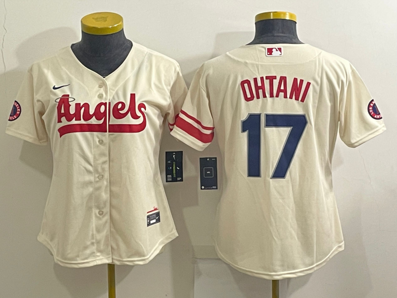 Los Angeles Angels Cream #17 OHTANI Women MLB Jersey