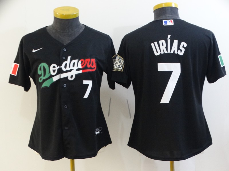 Los Angeles Dodgers Black #7 URIAS Women MLB Jersey 02