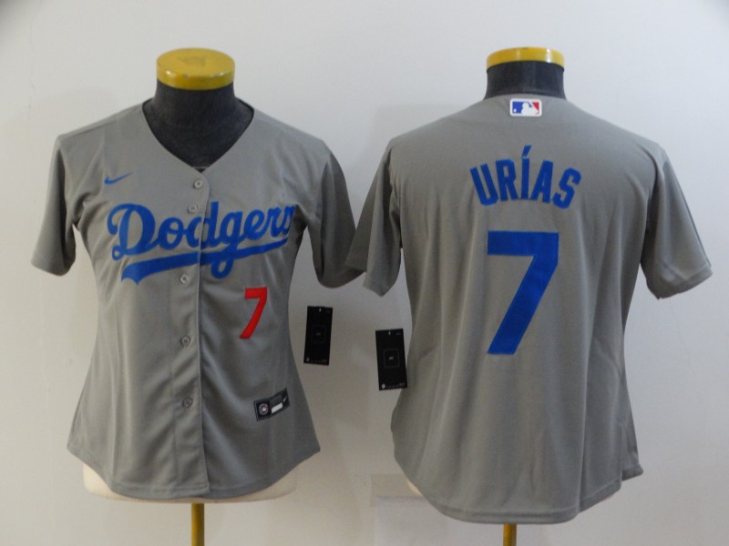 Los Angeles Dodgers Grey #7 URIAS Women MLB Jersey 02