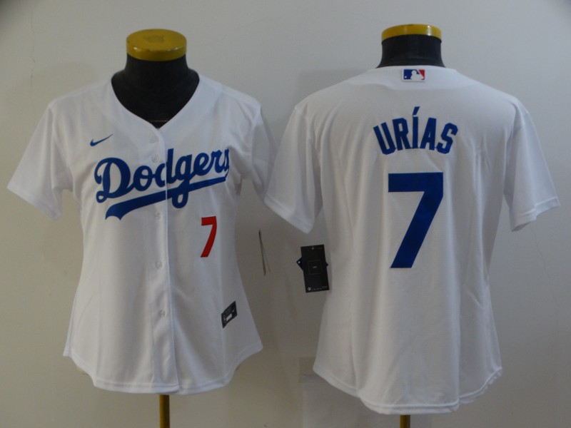 Los Angeles Dodgers White #7 URIAS Women MLB Jersey 02