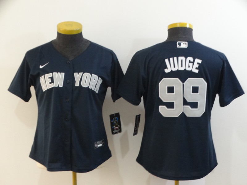 New York Yankees #99 JUDGE Dark Blue Women MLB Jersey