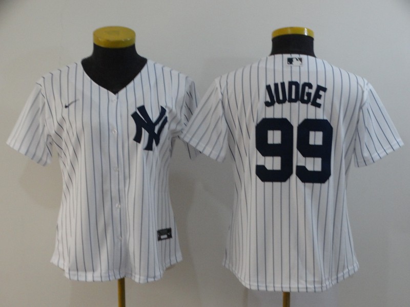 New York Yankees #99 JUDGE White Women MLB Jersey