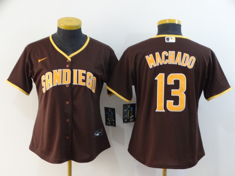 San Diego Padres #13 MACHADO Brown Women MLB Jersey