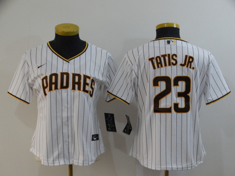 San Diego Padres #23 TATIS JR. White Women MLB Jersey