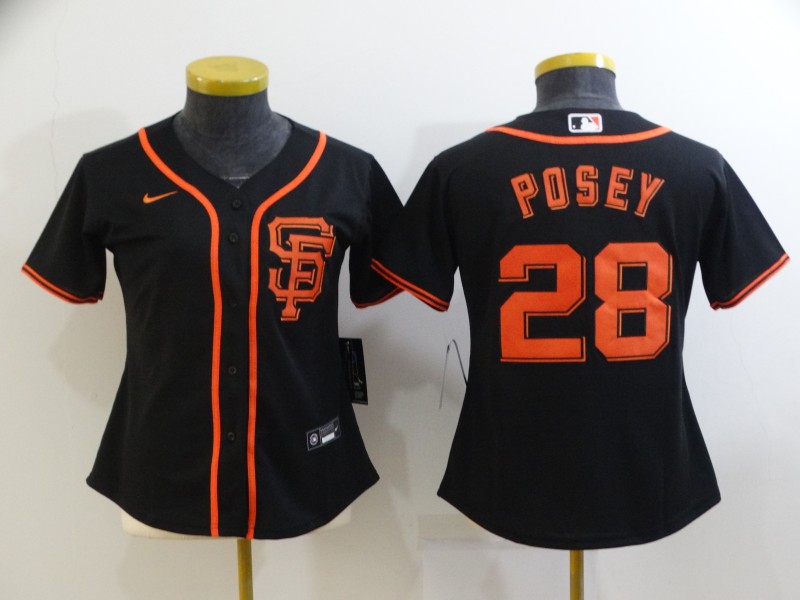 San Francisco Giants Black #28 POSEY Women MLB Jersey