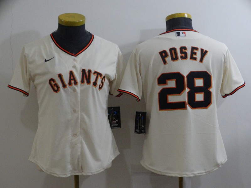 San Francisco Giants Cream #28 POSEY Women MLB Jersey
