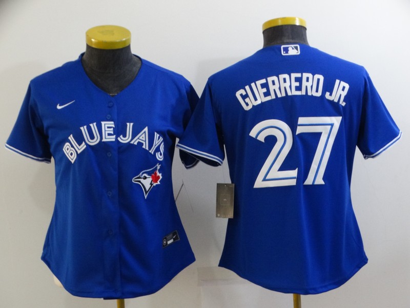 Toronto Blue Jays Blue #27 BUERRERO JR. Women MLB Jersey