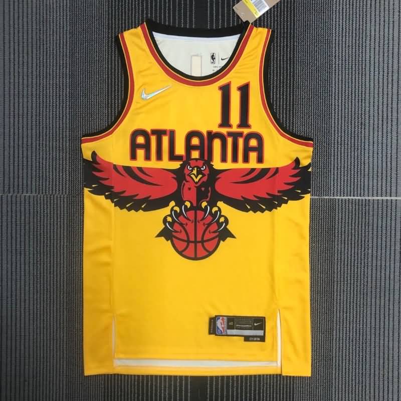 Atlanta Hawks 21/22 Yellow City Basketball Jersey (Hot Press)