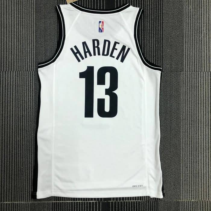 Brooklyn Nets 21/22 White Basketball Jersey (Hot Press)