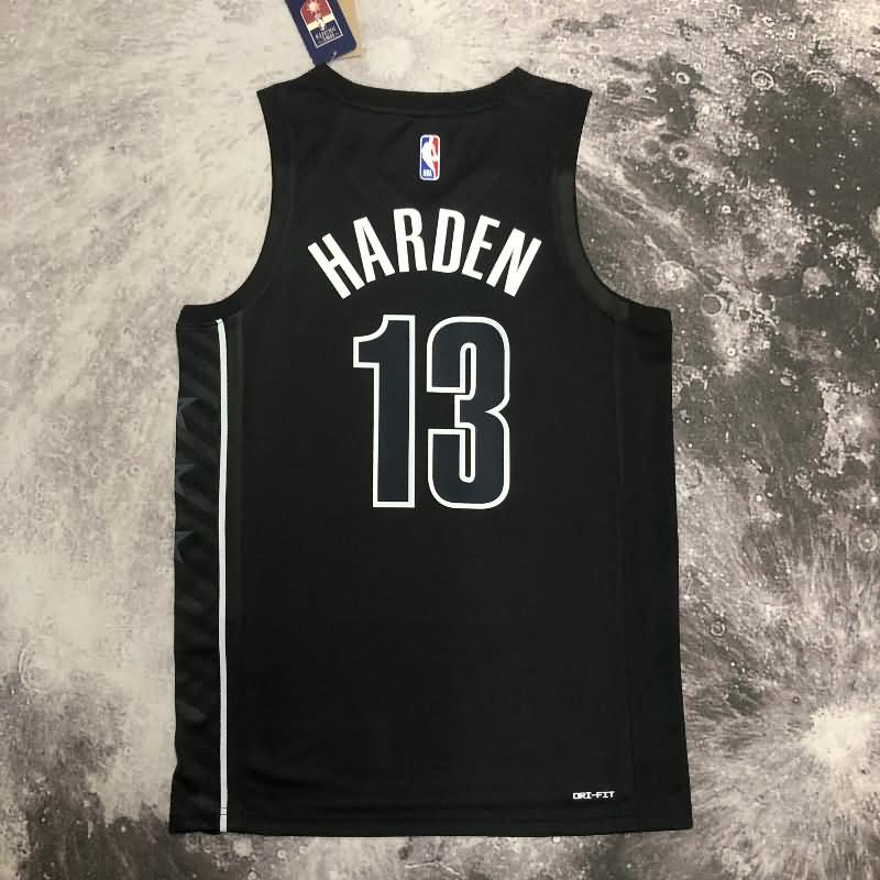 Brooklyn Nets 22/23 Black AJ Basketball Jersey (Hot Press)