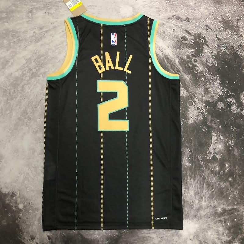 Charlotte Hornets 22/23 Black City AJ Basketball Jersey (Hot Press)