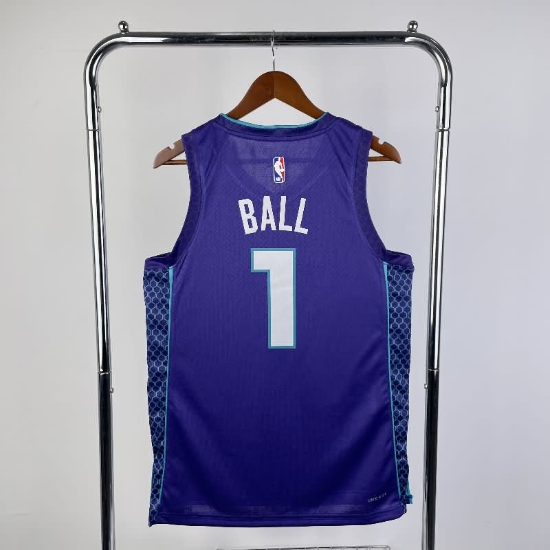 Charlotte Hornets 22/23 Purple AJ Basketball Jersey (Hot Press)