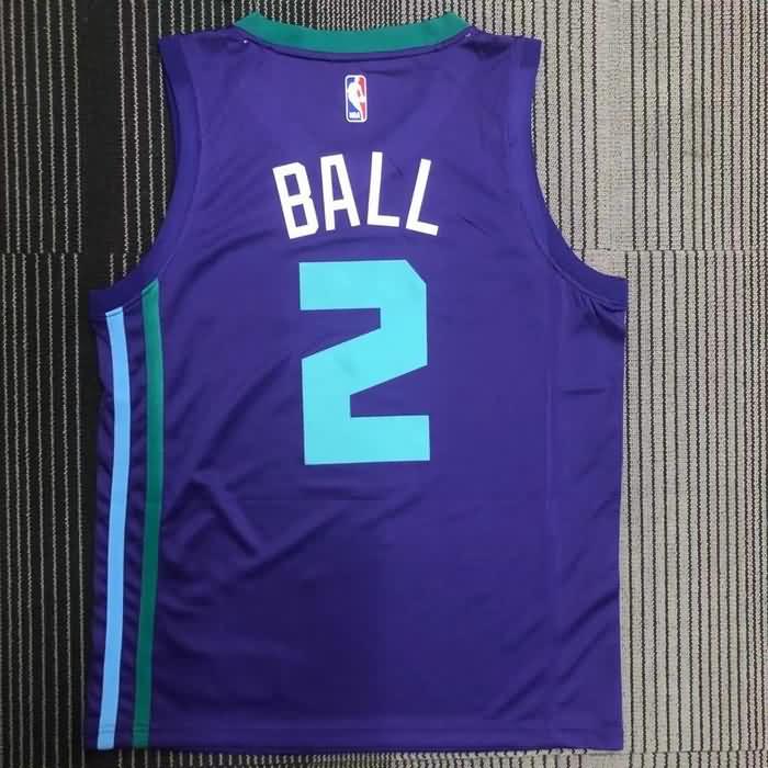 Charlotte Hornets Purple AJ Basketball Jersey (Hot Press)