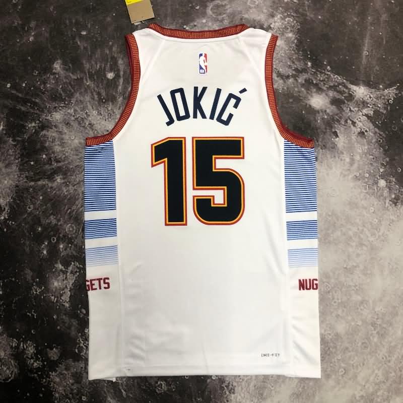 Denver Nuggets 22/23 White City Basketball Jersey (Hot Press)