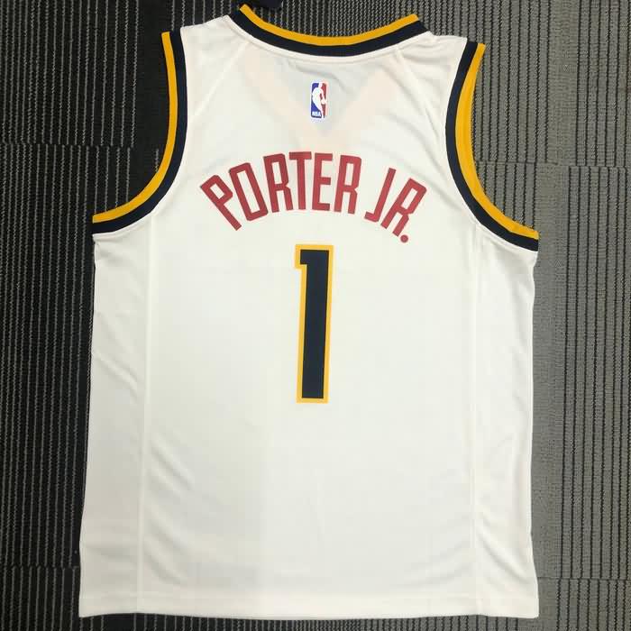 Denver Nuggets White Basketball Jersey (Hot Press)