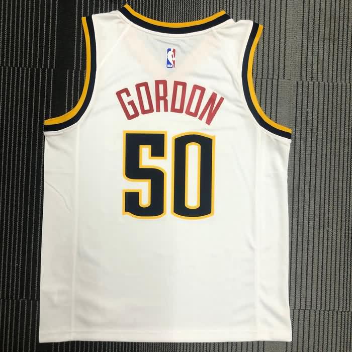 Denver Nuggets White Basketball Jersey (Hot Press)