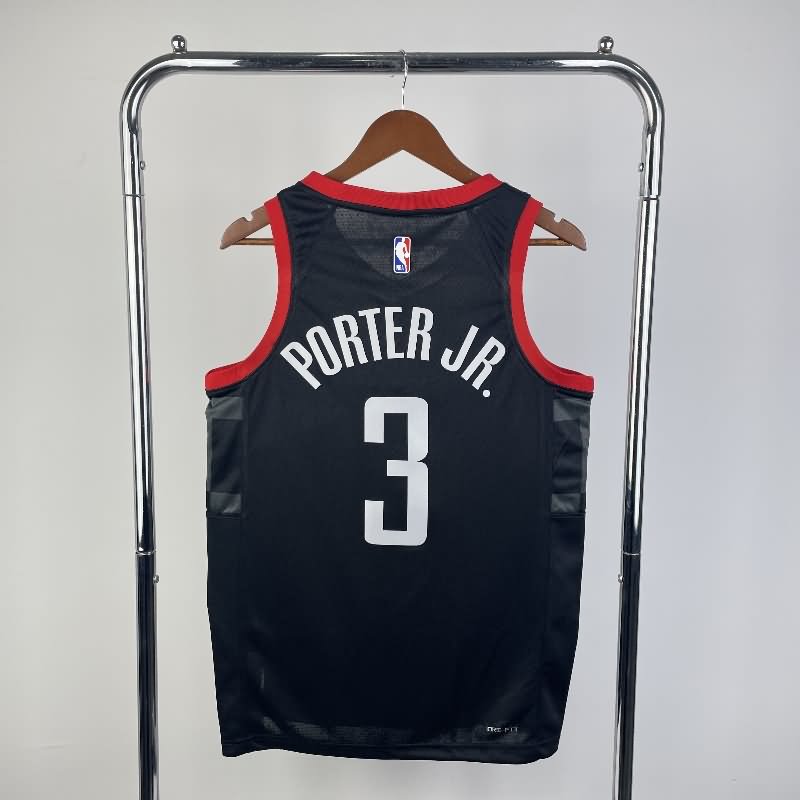 Houston Rockets 23/24 Black AJ Basketball Jersey (Hot Press)