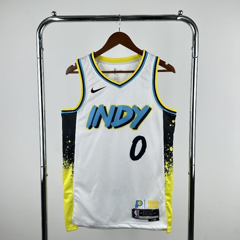 Indiana Pacers 24/25 White City Basketball Jersey (Hot Press)
