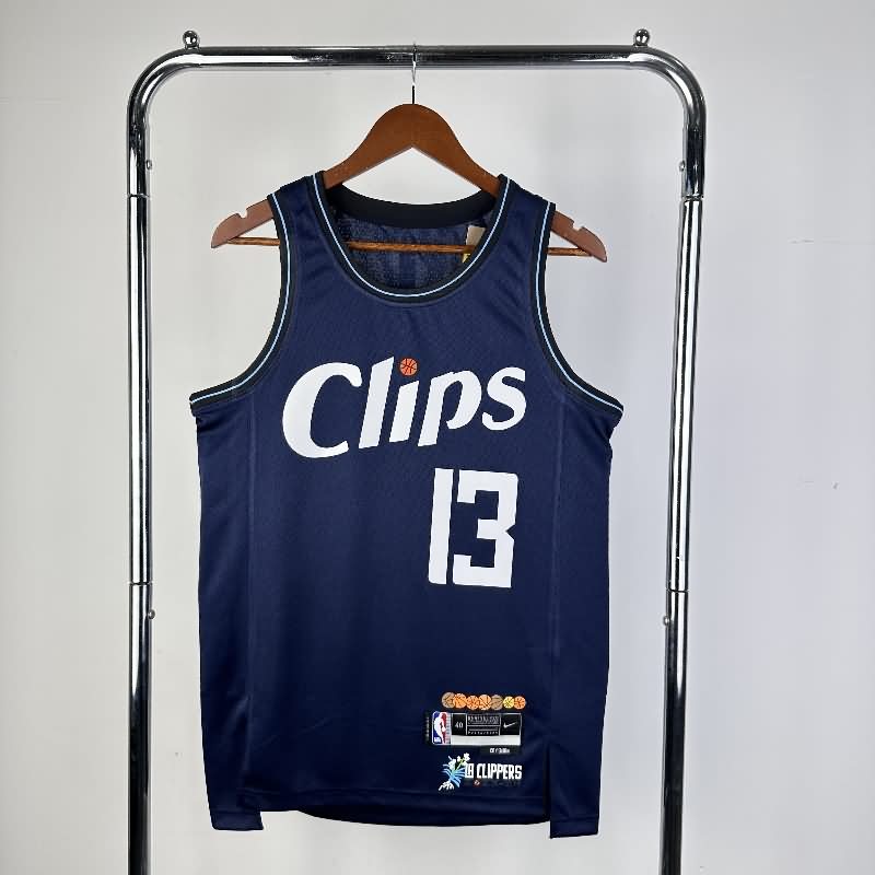 Los Angeles Clippers 23/24 Dark Blue City Basketball Jersey (Hot Press)