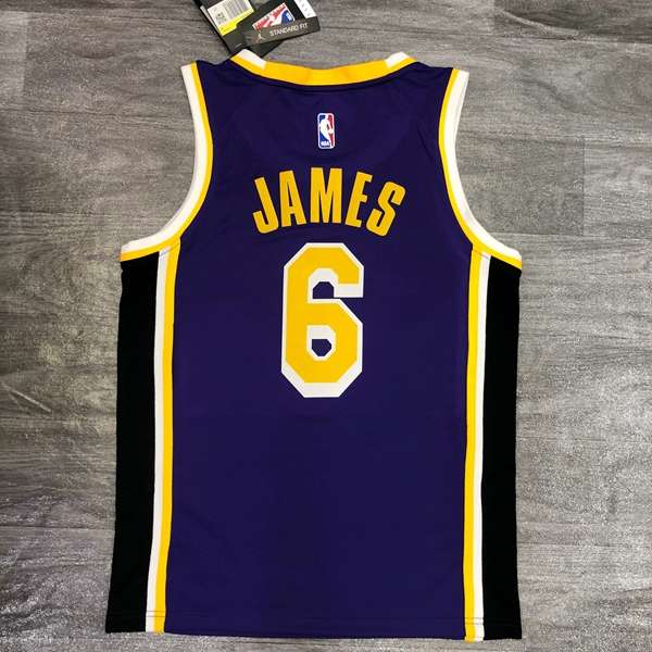 Los Angeles Lakers 20/21 Purple AJ Basketball Jersey (Hot Press)