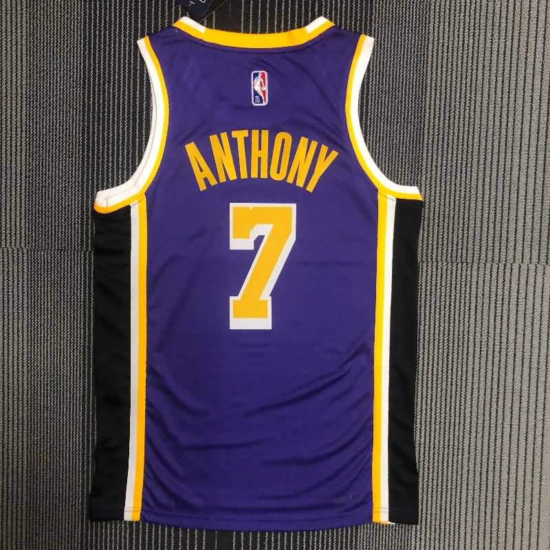 Los Angeles Lakers 21/22 Purple AJ Basketball Jersey (Hot Press)