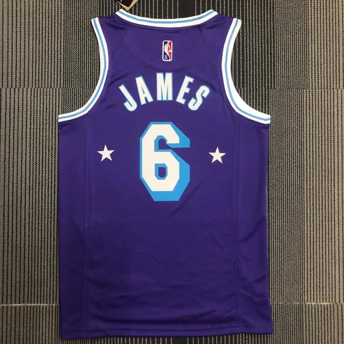 Los Angeles Lakers 21/22 Purple City Basketball Jersey (Hot Press)