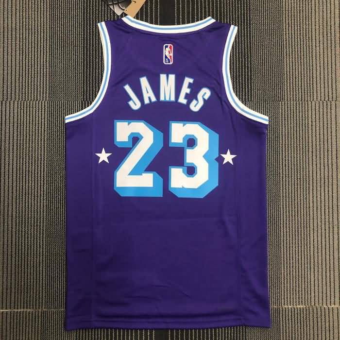 Los Angeles Lakers 21/22 Purple City Basketball Jersey (Hot Press)