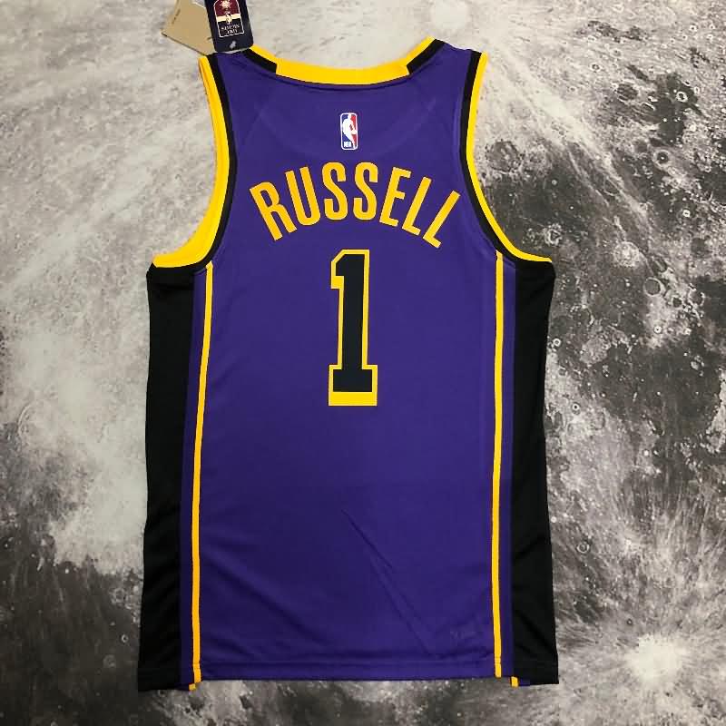 Los Angeles Lakers 22/23 Purple AJ Basketball Jersey (Hot Press)