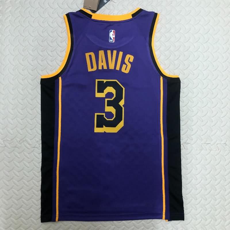 Los Angeles Lakers 22/23 Purple AJ Basketball Jersey (Hot Press)