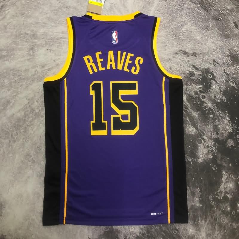 Los Angeles Lakers 22/23 Purple AJ Basketball Jersey (Hot Press)