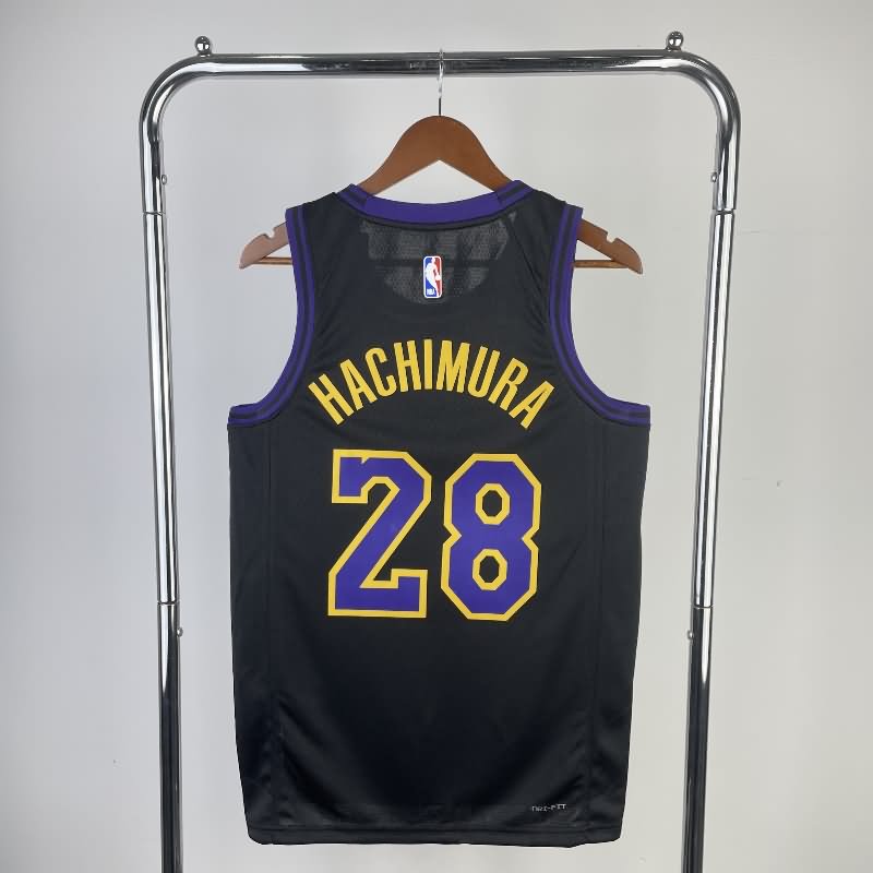 Los Angeles Lakers 23/24 Black City Basketball Jersey (Hot Press)