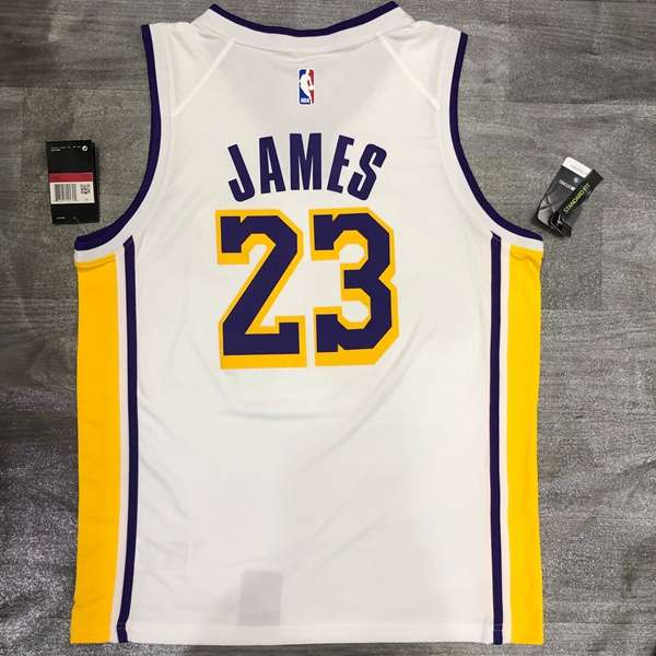 Los Angeles Lakers White Basketball Jersey (Hot Press)