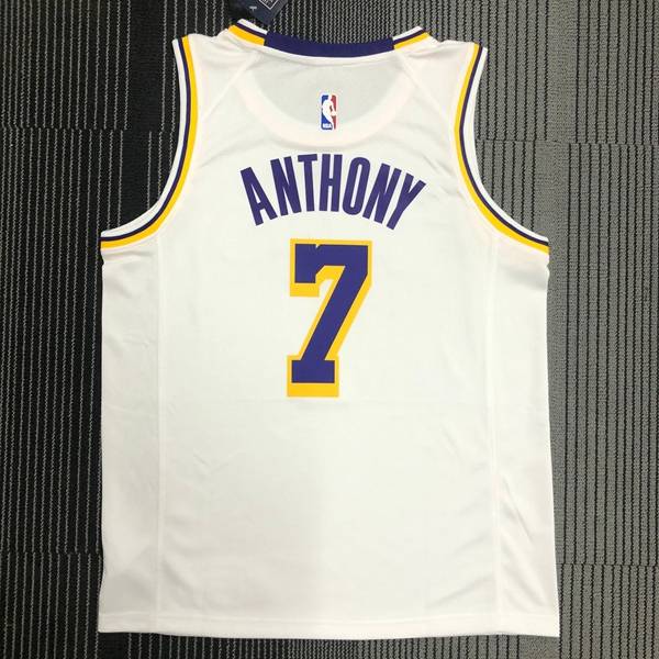 Los Angeles Lakers White Basketball Jersey 02 (Hot Press)