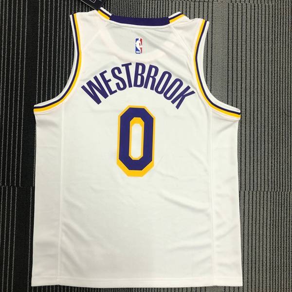 Los Angeles Lakers White Basketball Jersey 02 (Hot Press)