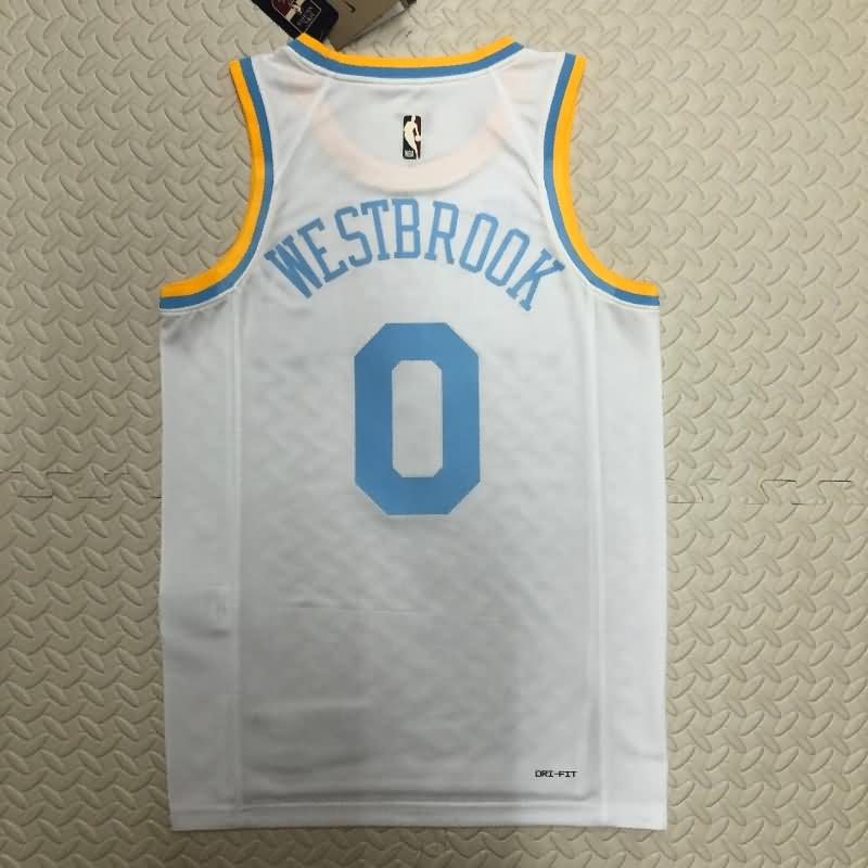 Los Angeles Lakers White Classics Basketball Jersey 02 (Hot Press)