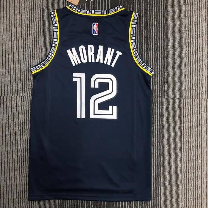 Memphis Grizzlies 21/22 Dark Blue City Basketball Jersey (Hot Press)