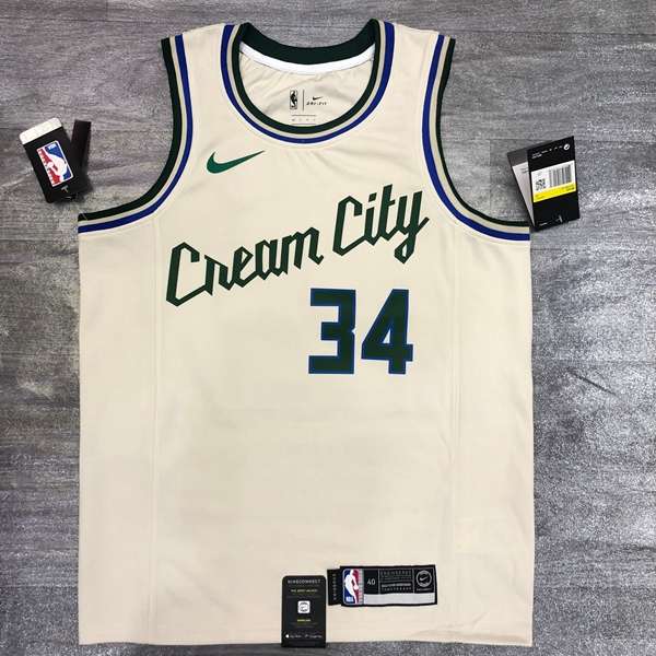 Milwaukee Bucks 2020 White Basketball Jersey (Hot Press)