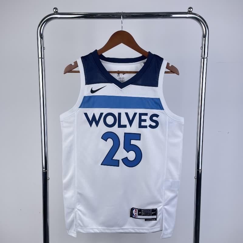 Minnesota Timberwolves 22/23 White Basketball Jersey 02 (Hot Press)