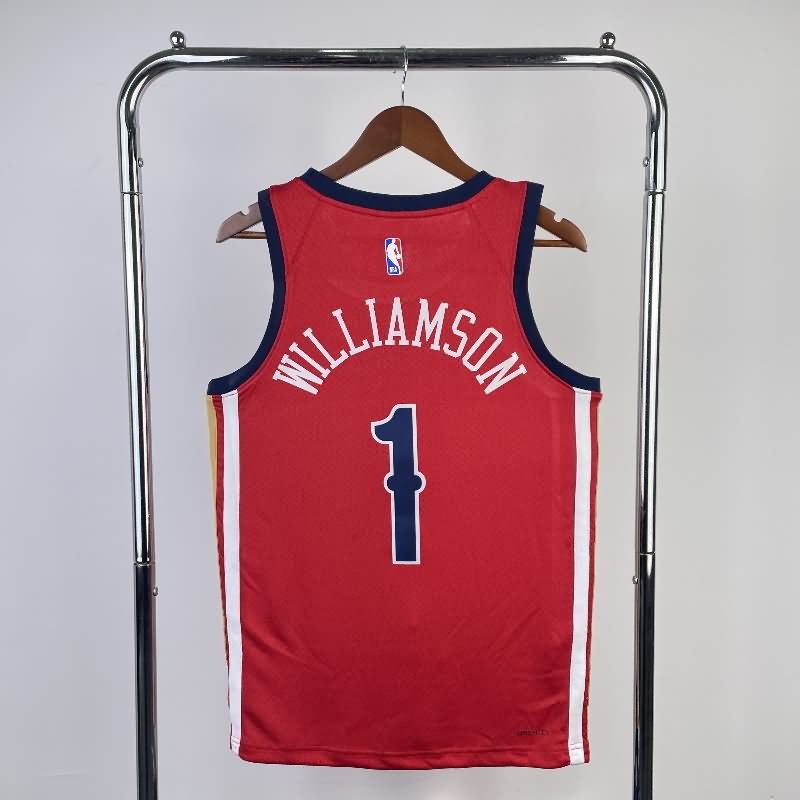 New Orleans Pelicans 23/24 Red AJ Basketball Jersey (Hot Press)