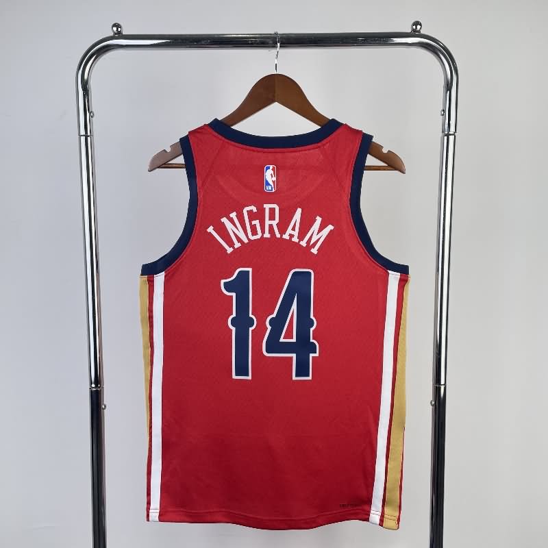 New Orleans Pelicans 23/24 Red AJ Basketball Jersey (Hot Press)