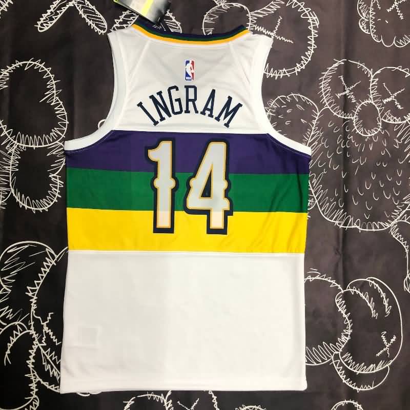 New Orleans Pelicans White City Basketball Jersey (Hot Press)