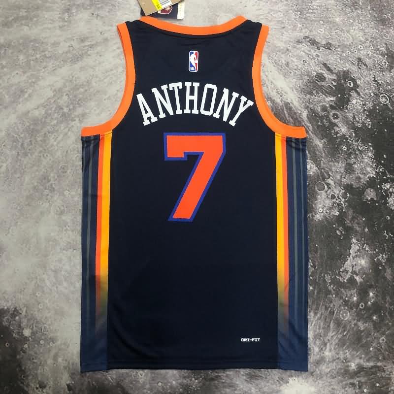 New York Knicks 22/23 Black AJ Basketball Jersey (Hot Press)