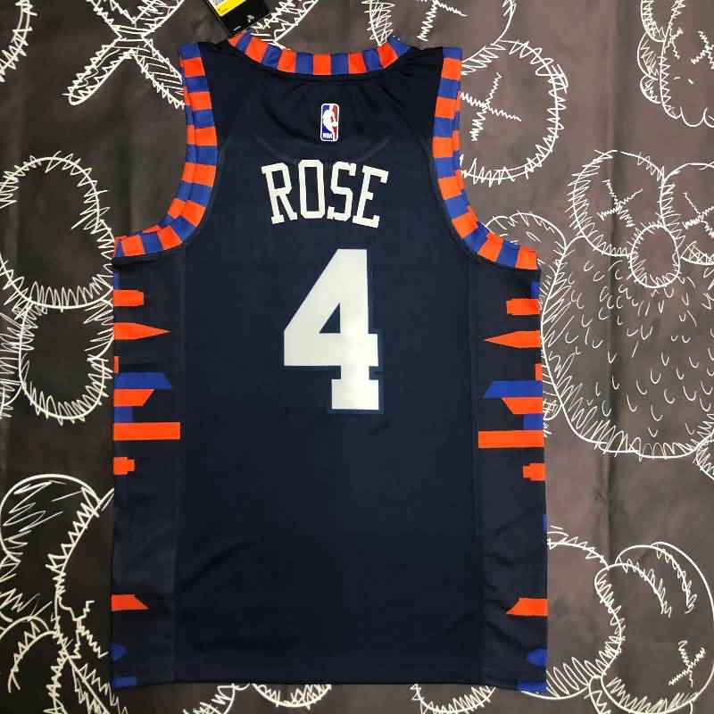 New York Knicks Dark Blue Basketball Jersey (Hot Press)