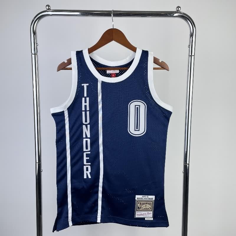 Oklahoma City Thunder 2015/16 Dark Blue Classics Basketball Jersey (Hot Press)