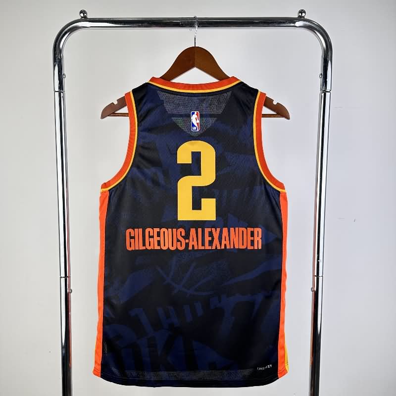 Oklahoma City Thunder 23/24 Black City Basketball Jersey (Hot Press)